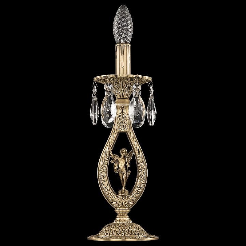 Настольная лампа Bohemia Ivele Crystal 7200 72400L/1-33 FP FA5S цвет плафона/подвески Прозрачный, цвет арматуры Бронза