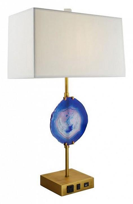 Настольная лампа Imperiumloft Blue Agate 43,324 цвет плафона/подвески Белый, цвет арматуры Латунь, Синий