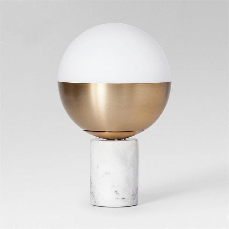 Настольная лампа Imperiumloft Geneva Globe Marble 43.402 цвет плафона/подвески Белый, Латунь, цвет арматуры Белый