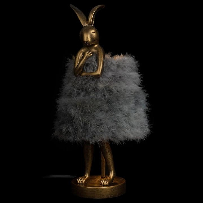 Настольная лампа Loft it Lapine 10315/A Grey fluff цвет плафона/подвески Серый, цвет арматуры Золото