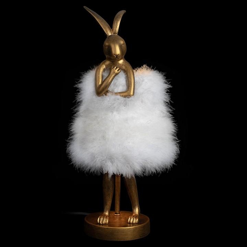 Настольная лампа Loft it Lapine 10315/A White fluff цвет плафона/подвески Белый, цвет арматуры Золото