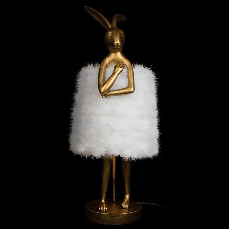 Настольная лампа Loft it Lapine 10315/B White fluff цвет плафона/подвески Белый, цвет арматуры Золото