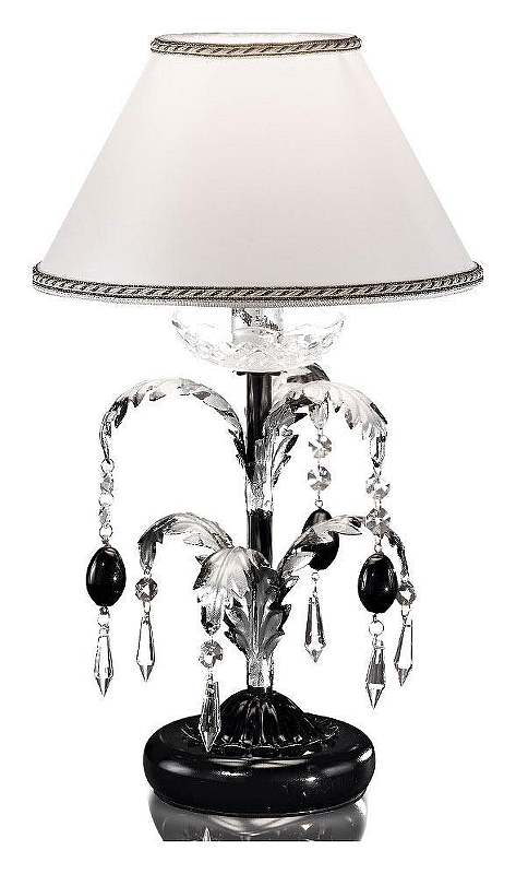 Настольная лампа MM Lampadari Onice 6862/L1 V2468 цвет плафона/подвески Белый, Прозрачный, Черный, цвет арматуры Черный