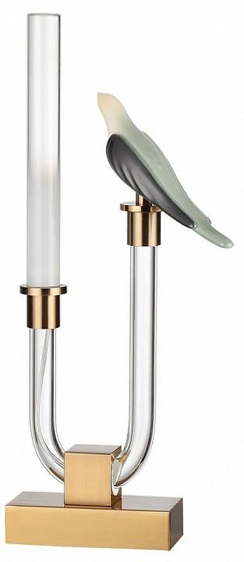 Настольная лампа Odeon Light Lark 5431/2TL цвет плафона/подвески Белый, Прозрачный, цвет арматуры Бронза