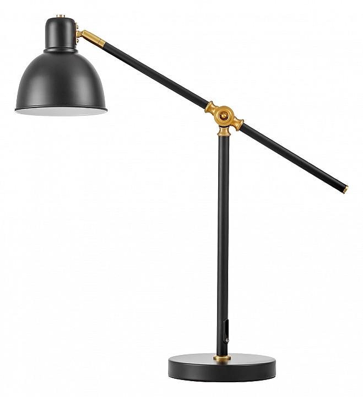 Настольная лампа офисная LUMINA DECO ZULA LDT 7736-1 BK+MD цвет плафона/подвески Черный, цвет арматуры Латунь, Черный
