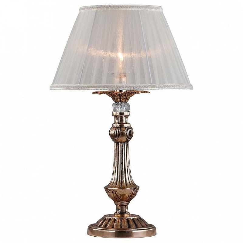 Настольная лампа Omnilux Miglianico OML-75404-01 цвет плафона/подвески Белый, цвет арматуры Бронза