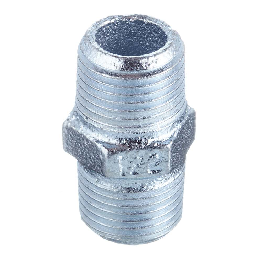 Ниппель Gebo Platinum 1/2 НР(ш) х 1/2 НР(ш) чугунный оцинкованный (280-4V)