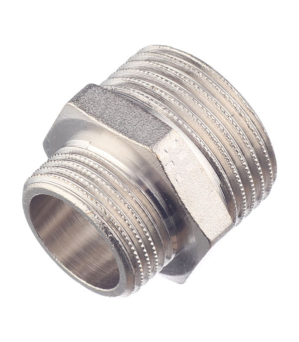 Ниппель переходной Stout 1 НР(ш) х 3/4 НР(ш) латунный (SFT-0004-000134)