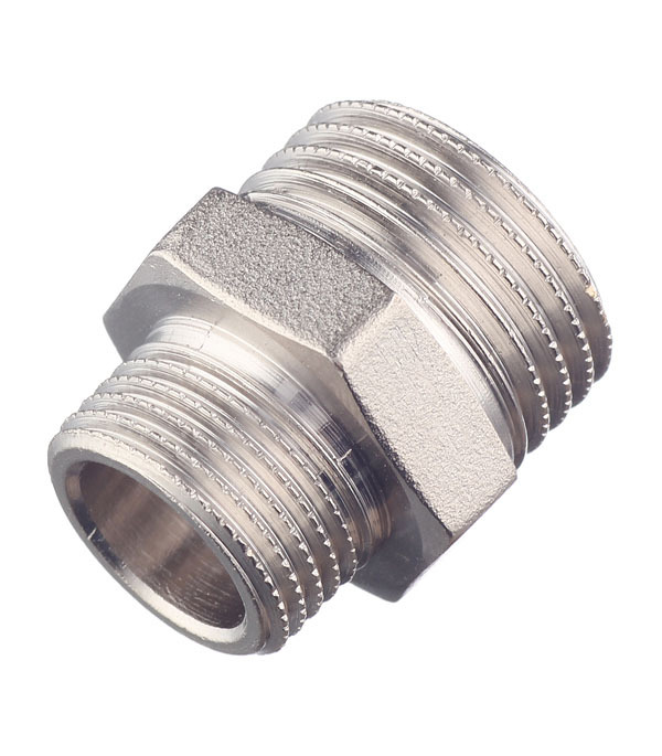 Ниппель переходной Stout 1/2 НР(ш) х 3/8 НР(ш) латунный (SFT-0004-001238)