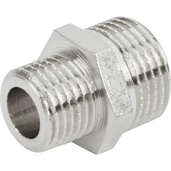 Ниппель переходной Stout 3/8"x1/4" НР мм никелированная латунь