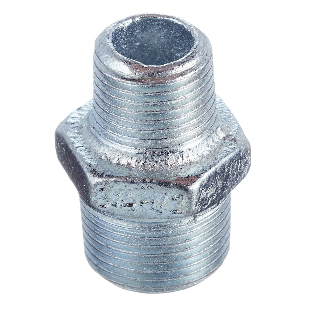 Ниппель переходный Gebo Platinum 1 НР(ш) х 3/4 НР(ш) чугунный оцинкованный (245-26V)