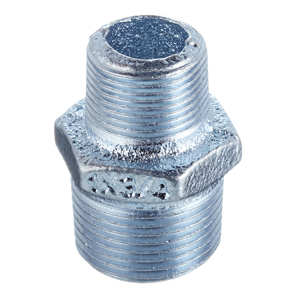 Ниппель переходный Gebo Platinum 3/4 НР(ш) х 1/2 НР(ш) чугунный оцинкованный (245-22V)
