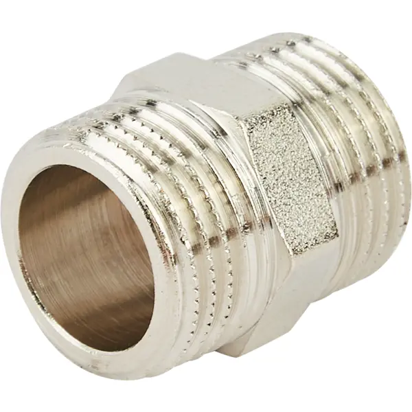 Ниппель Stout 1/2" НР мм никелированная латунь