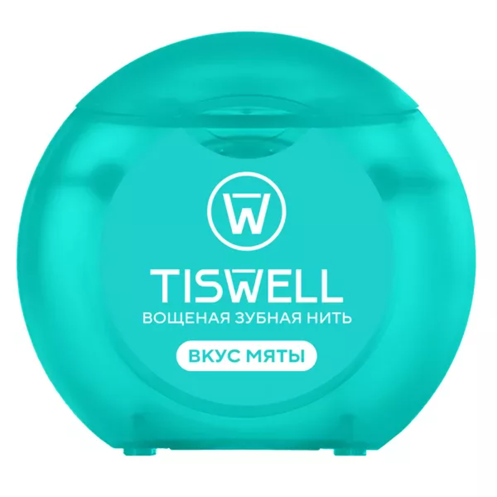 Нить зубная Tiswell вощеная с мятным вкусом 50м