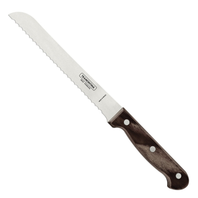 нож TRAMONTINA Поливуд/Polywood 17,5см для хлеба нерж.сталь, дерево