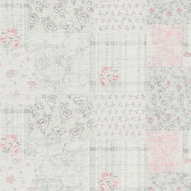 Обои AS Creation Maison Charme 39066-3 Винил на флизелине (0,53*10,05) Белый/Розовый/Серый, Геометрия/Клетка/Цветы