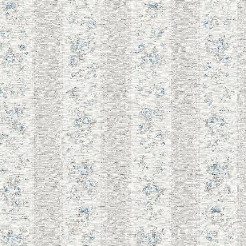 Обои AS Creation Maison Charme 39069-3 Винил на флизелине (0,53*10,05) Белый/Голубой/Серый, Полоса/Цветы