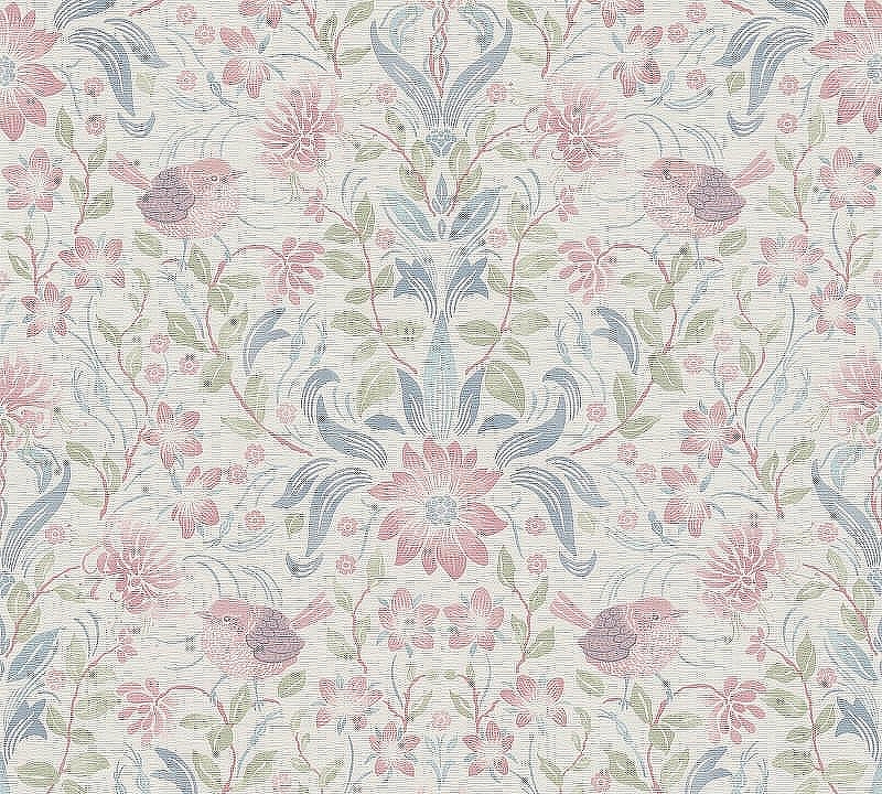 Обои AS Creation Maison Charme 39075-3 Винил на флизелине (0,53*10,05) Белый/Разноцветный, Птицы/Цветы