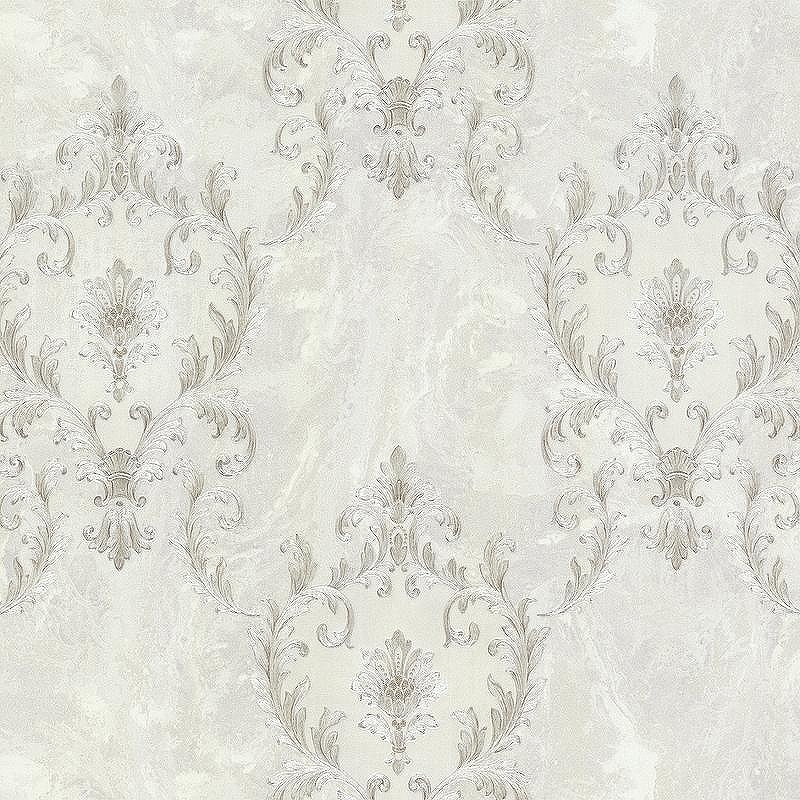 Обои Decori-Decori Forte dei Marmi 2 83704 Винил на флизелине (1,06*10,05) Белый/Серый, Дамаск