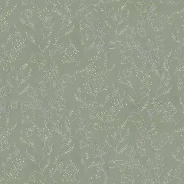 Обои флизелиновые Euro Decor Physalis зеленые 1.06 м ED7307-12