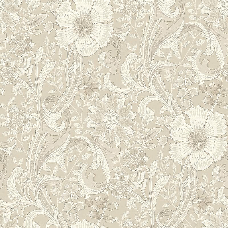 Обои Grandeco Perfect Harmony PH 3102 Винил на флизелине (0,53*10,05) Бежевый/Коричневый, Цветы/Листья