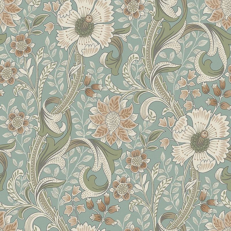 Обои Grandeco Perfect Harmony PH 3106 Винил на флизелине (0,53*10,05) Бежевый/Коричневый/Зеленый, Цветы/Листья