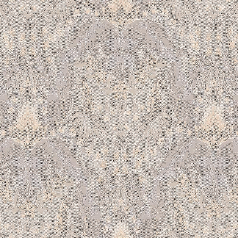 Обои LOYMINA British Style Forest BRIT6 001/1 Винил на флизелине (1*10,05) Серый/Бежевый, Листья/Цветы