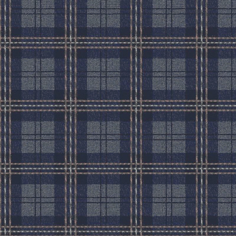Обои LOYMINA British Style Forest BRIT7 021 Винил на флизелине (1*10,05) Синий, Клетка