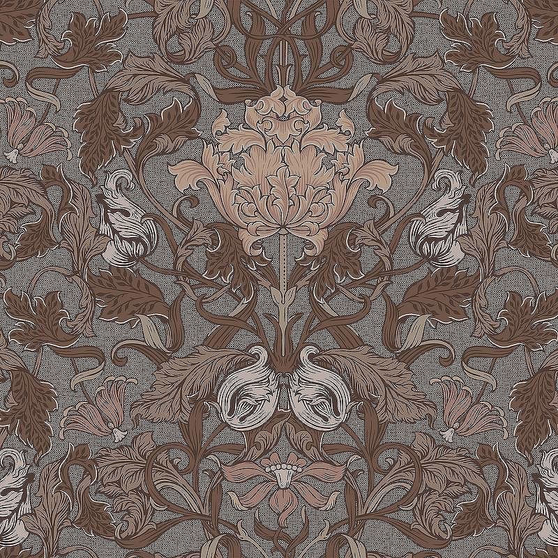 Обои LOYMINA British Style Garden BRIT11 010 Винил на флизелине (1*10,05) Коричневый, Листья