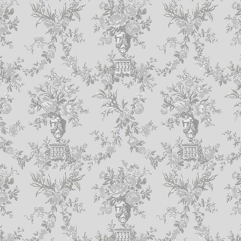 Обои LOYMINA La Belle Epoque BQ2 011 Винил на флизелине (1*10,05) Серый, Цветы/Дамаск