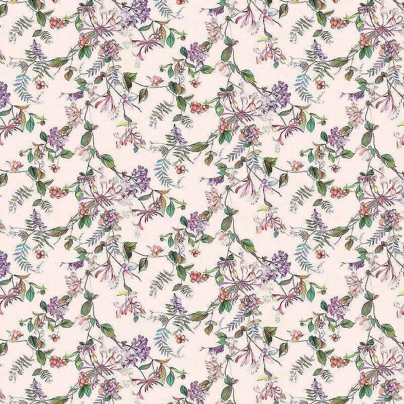 Обои Marburg Flora 47457 Винил на флизелине (0,53*10,05) Фиолетовый/Розовый/Зеленый, Листья/Цветы