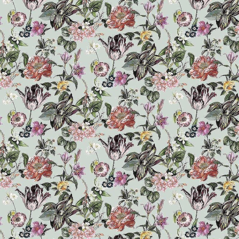 Обои Marburg Flora 47459 Винил на флизелине (0,53*10,05) Розовый/Желтый/Зеленый, Листья/Цветы