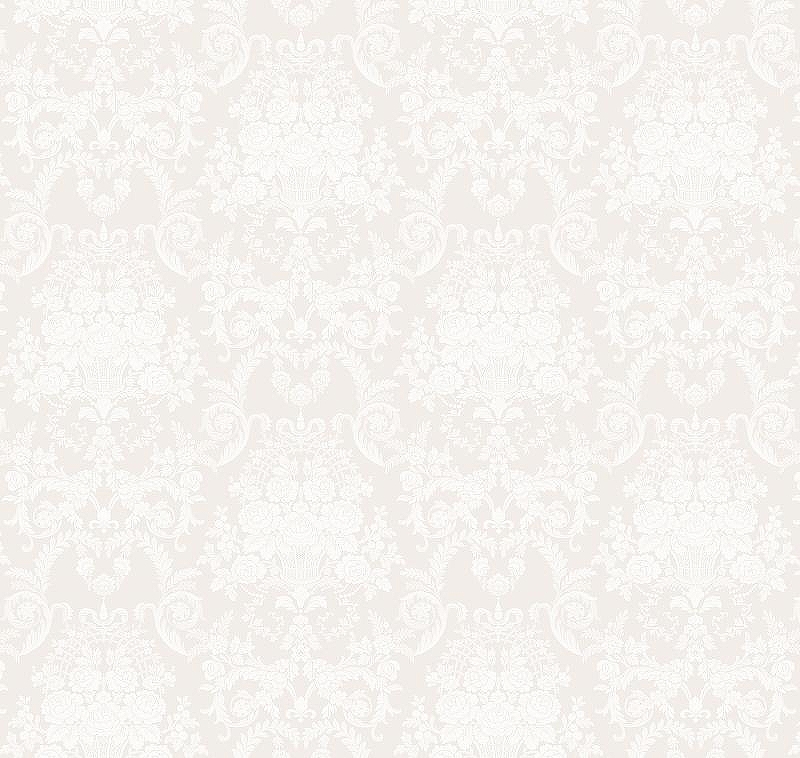Обои Milassa Flos 1 001 Флизелин (1*10,05) Белый, Дамаск