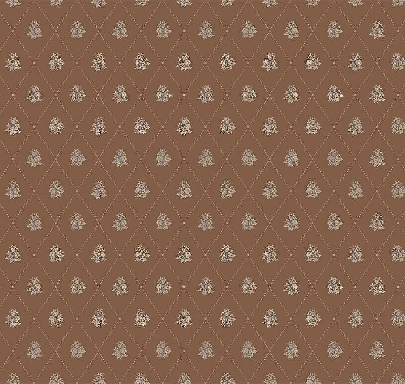 Обои Milassa Flos 2 010 Флизелин (1*10,05) Коричневый, Ромб/Цветы