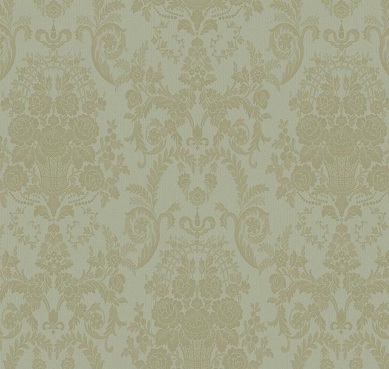 Обои Milassa Flos 8 005 Флизелин (1*10,05) Зеленый, Дамаск