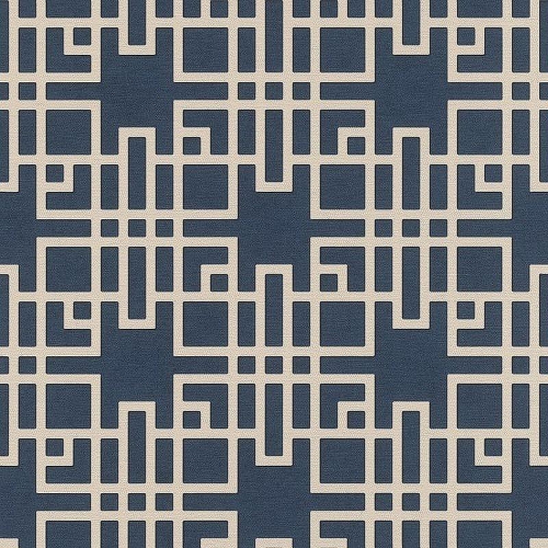 Обои RASCH Kimono 409253 Винил на флизелине (0,53*10,05) Синий/Белый, Геометрия