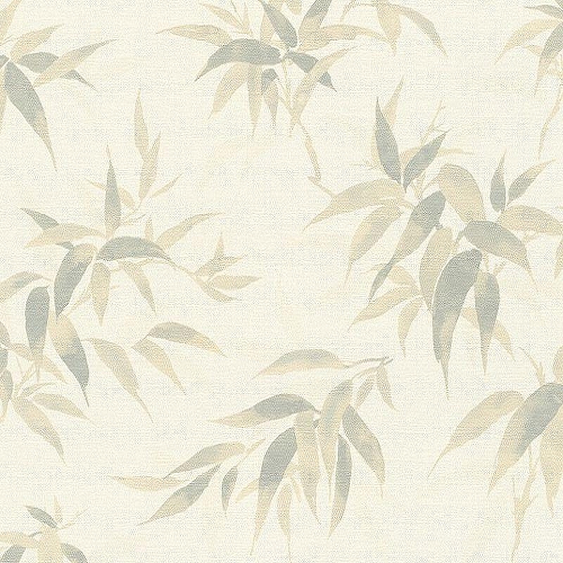 Обои RASCH Kimono 409741 Винил на флизелине (0,53*10,05) Белый/Бежевый, Листья
