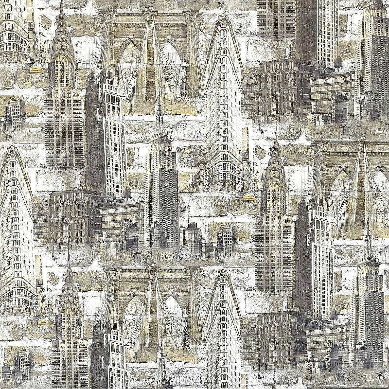 Обои Solo New York SL8631-24 Винил на флизелине (1,06*10) Коричневый, Город