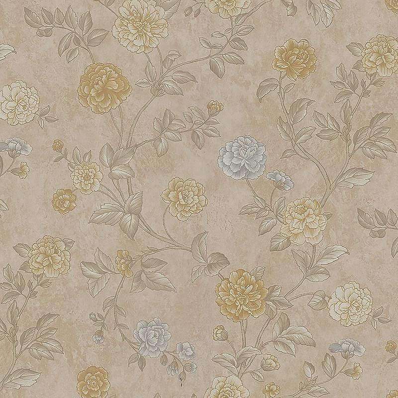Обои Zambaiti Parati Satin Flowers IV Z66803 Винил на флизелине (0,53*10,05) Коричневый/Бежевый/Серый, Цветы