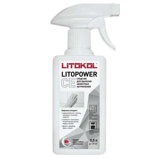 очиститель для удаления цементных загрязнений LITOKOL Litopower CE 0,5, арт.L0510920002