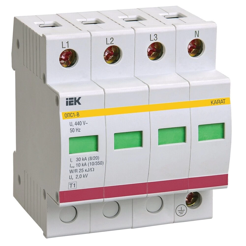 Ограничитель напряжения IEK Karat УЗИП ОПС1-B 400 В 4P (MOP20-4-B)