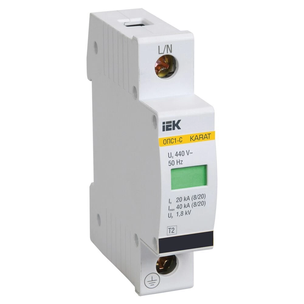 Ограничитель напряжения IEK Karat УЗИП ОПС1-C 400 В 1P (MOP20-1-C)