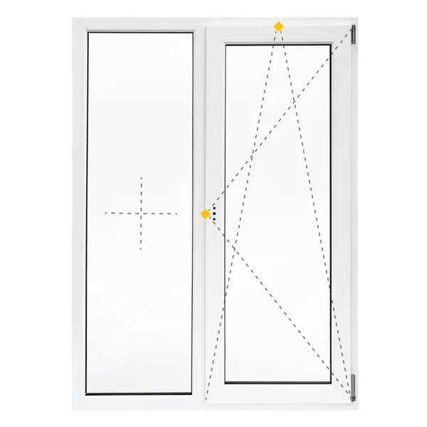 Окно пластиковое ПВХ VEKA двустворчатое 1170x1000 мм (ВхШ) однокамерный стеклопакет белый/темный дуб