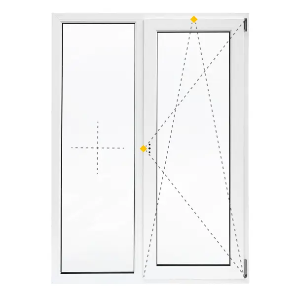 Окно пластиковое ПВХ VEKA двустворчатое 1200x1000 мм (ВхШ) двухкамерный стеклопакет белый/белый