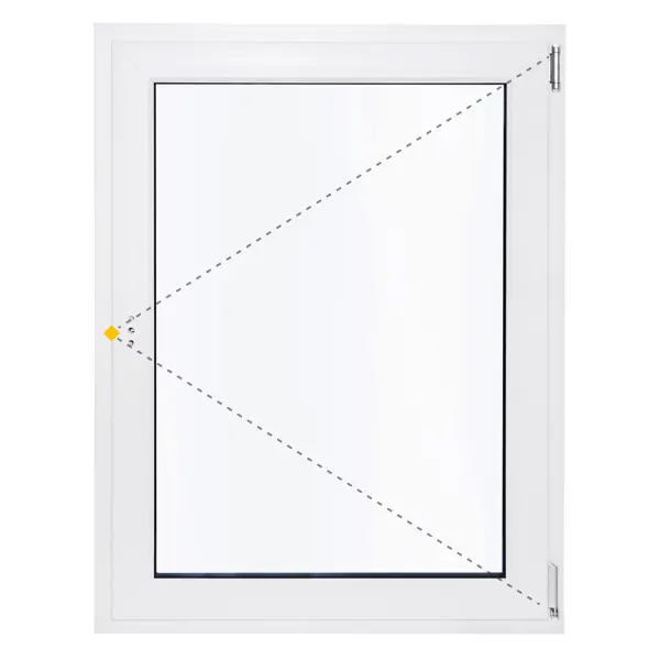 Окно пластиковое ПВХ VEKA одностворчатое 1200x800 мм (ВхШ) стекло 4 мм поворотное белый/белый