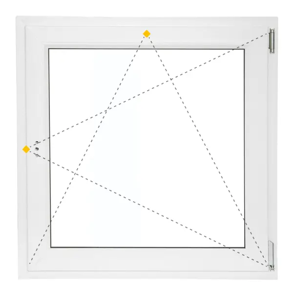 Окно пластиковое ПВХ VEKA одностворчатое 870x900 мм (ВхШ) правое двухкамерный стеклопакет белый/белый