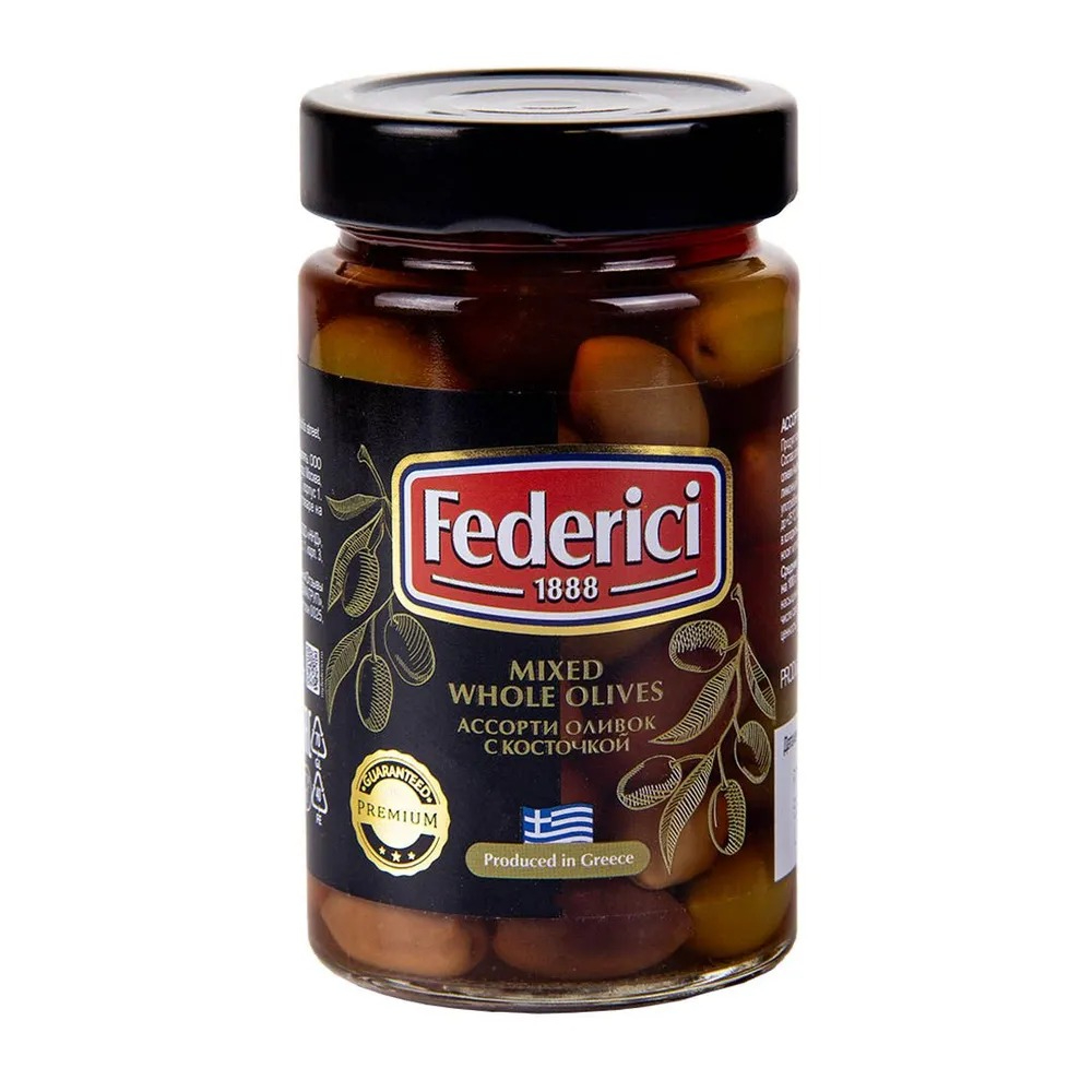 Оливки Federici ассорти с косточкой 300 г