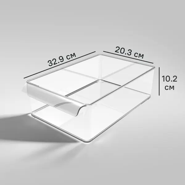 Органайзер Berossi 20.3x10.2x32.9 см 5.4 л полиэтилен без крышки цвет прозрачный