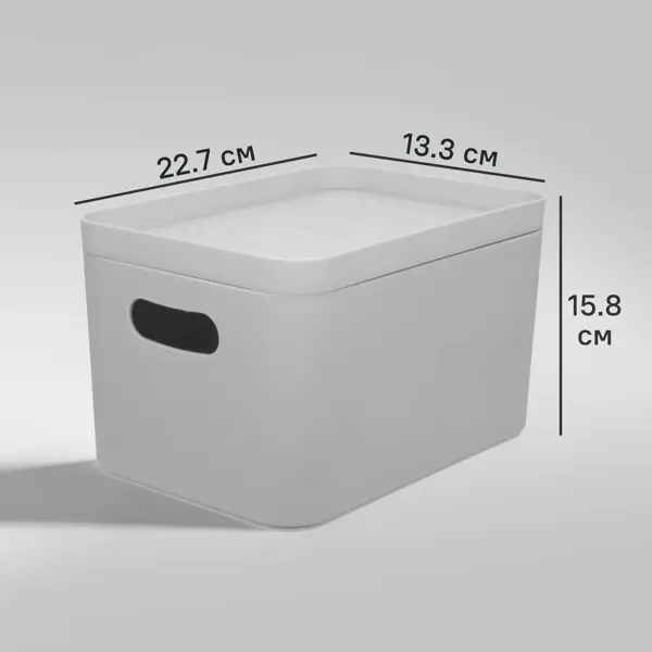 Органайзер для хранения Berossi 16x13x23 см 2.4 л пластик цвет серый