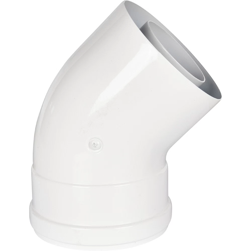 Отвод коаксиальный Rommer d60/100 мм 45° комплект